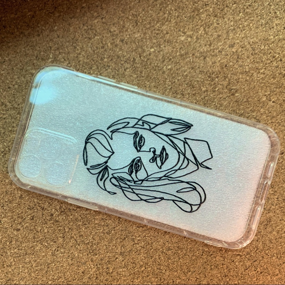 Harry Styled Long Hair Fine Line iPhone Case NWT